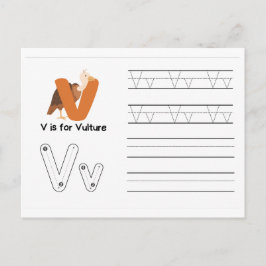 Cartão Postal FlashCards para escrita manual para jardim de infâ