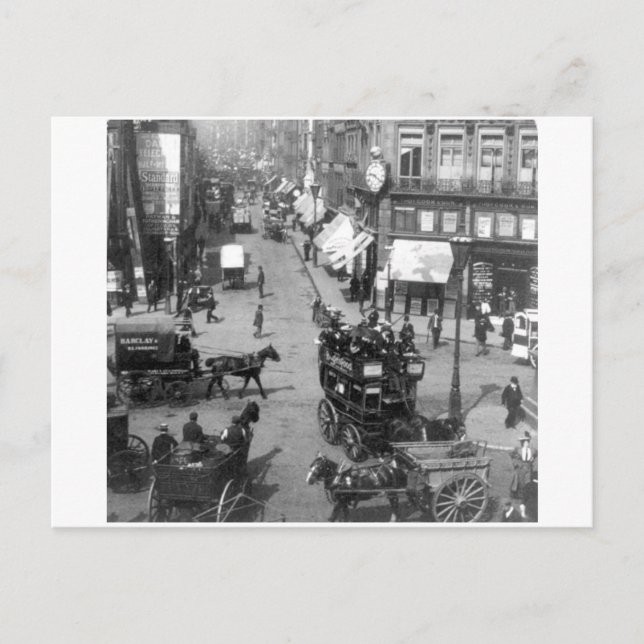 Cartão Postal Fleet Street London Inglaterra, 1901 Reino Unido (Frente)