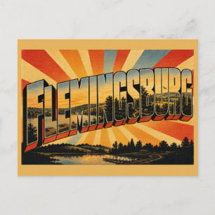 Cartão Postal Flemingsburg Kentucky Colinas Onduladas Lago Arte
