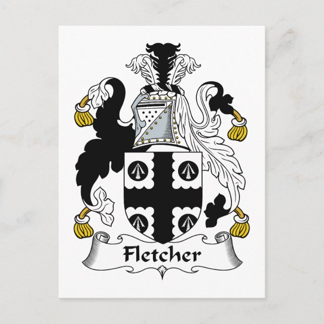 Cartão Postal Fletcher Family Crest (Frente)