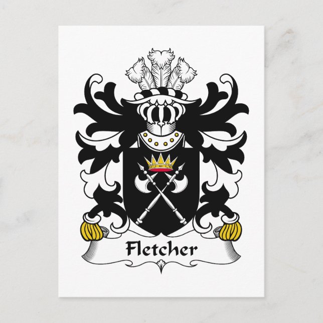 Cartão Postal Fletcher Family Crest (Frente)