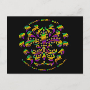 Cartão Postal Fleur de lis Mardi-Gras 2011 V-2