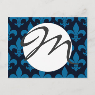 Cartão Postal Fleur de lis Pattern francês