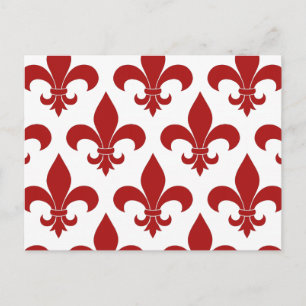 Cartão Postal Fleur de lis Pattern francês