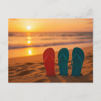 Cartão Postal Flip Flops in the SandPostcard