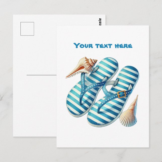 Cartão Postal Flipflops de praia giros (Frente/Verso)