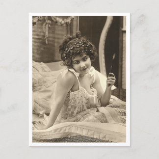 Cartão Postal Flirt Francesa - Pinup de vinheta