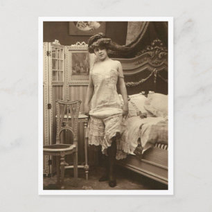 Cartão Postal Flirt Francesa - Pinup de vinheta