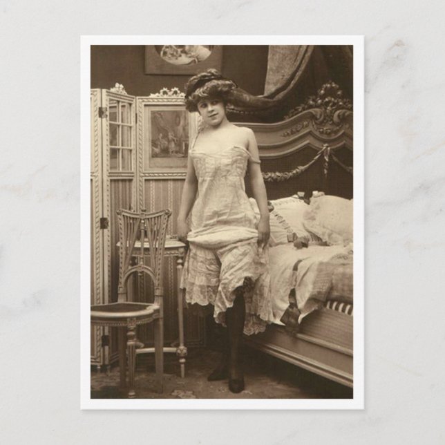 Cartão Postal Flirt Francesa - Pinup de vinheta (Frente)