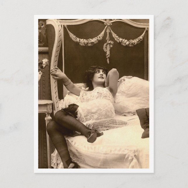 Cartão Postal Flirt Francesa - Pinup de vinheta (Frente)