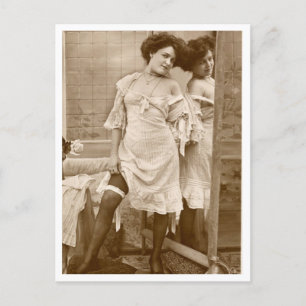 Cartão Postal Flirt Francesa - Pinup de vinheta