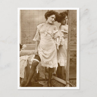 Cartão Postal Flirt Francesa - Pinup de vinheta