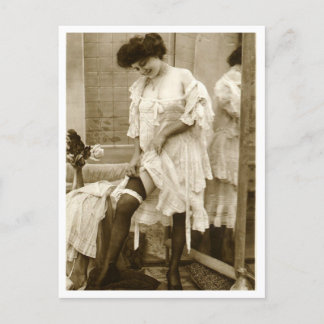 Cartão Postal Flirt Francesa - Pinup de vinheta