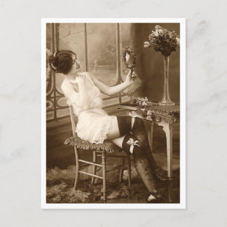 Cartão Postal Flirt Francesa - Pinup de vinheta