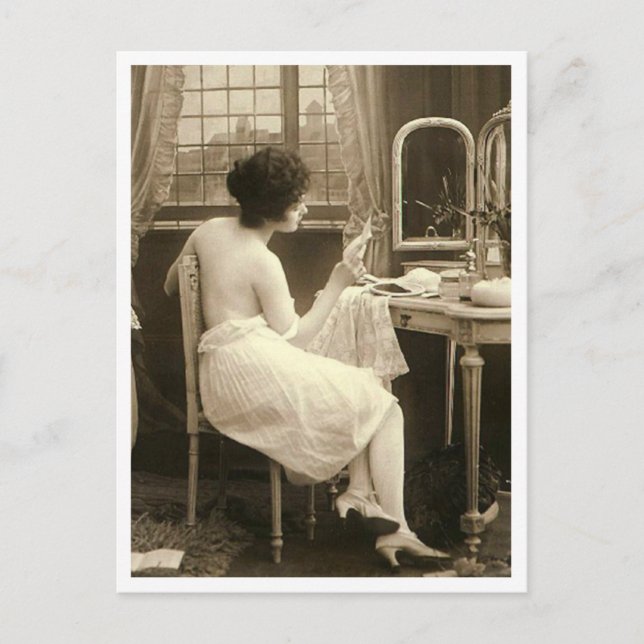 Cartão Postal Flirt Francesa - Pinup de vinheta (Frente)