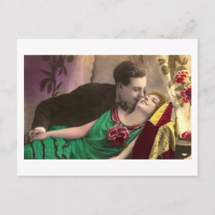 Cartão Postal Flirt Francesa - Vintage Romântica