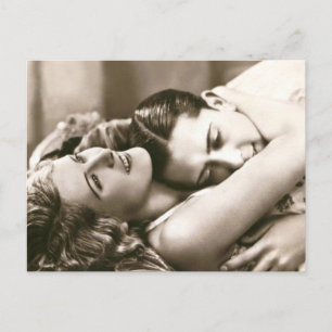 Cartão Postal Flirt Francesa - Vintage Romântica