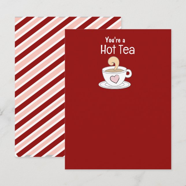 Cartão Postal Flirty Tea Pun Cuppa Tea (Frente/Verso)