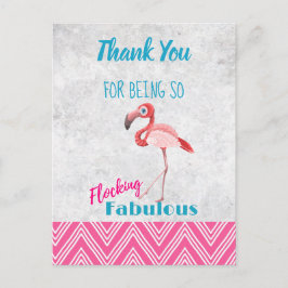 Cartão Postal Flocando Obrigados Fabulosos do Partido Flamingo P