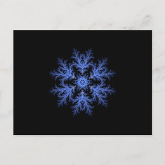 Cartão Postal Floco de neve bonito azul de inverno
