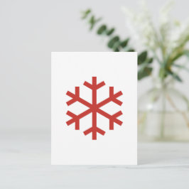 Cartão Postal Floco de neve de Natal Vermelho