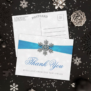 Cartão Postal Floco de neve diamante e Casamento no inverno de f