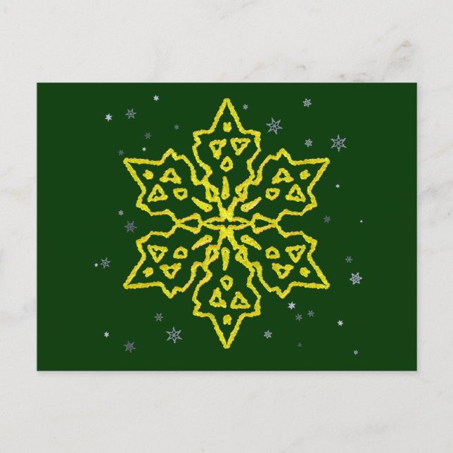 Cartão Postal Floco de neve Dourado (Frente)