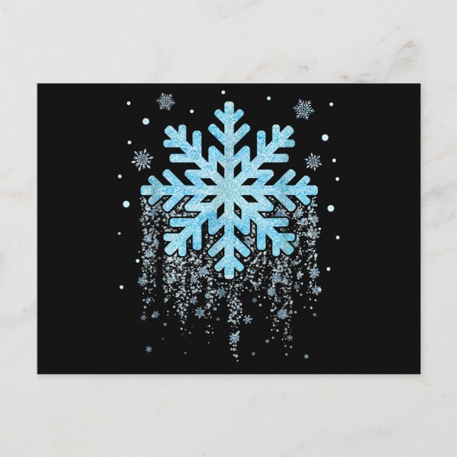 Cartão Postal Floco de neve Natal de inverno (Frente)