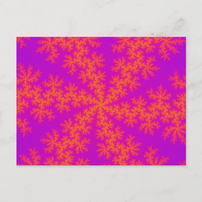 Cartão Postal Floco de neve rosa e laranja (Frente)