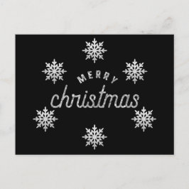 Cartão Postal Floco de Neve Silver Glitter