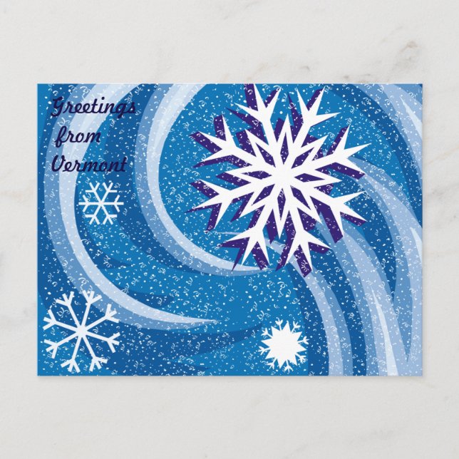 Cartão Postal Flocos de Neve ao Vento - (Frente)