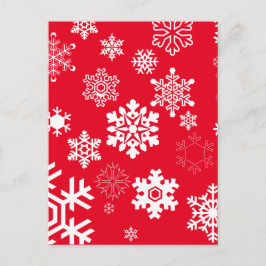 Cartão Postal Flocos de Neve Brancos - Cor de Fundo Personalizáv