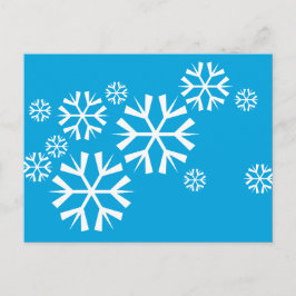 Cartão Postal Flocos de neve brancos em um fundo azul