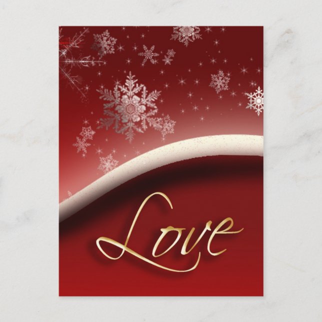 Cartão Postal Flocos de neve com amor (Frente)