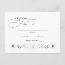 Cartão Postal Flocos de Neve de Monograma Elegante Casamento de 