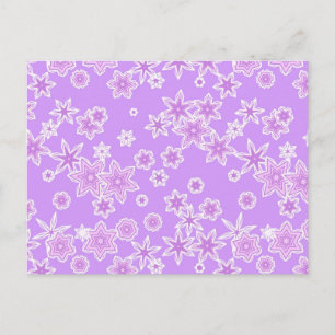 Cartão Postal Flocos de neve pastéis contra lavanda