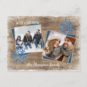 Cartão Postal Flocos de Neve Personalizados & Desenho de Tábuas 