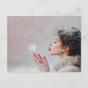 Cartão Postal Flocos de Neve Soprado