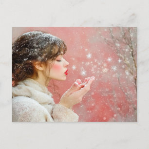 Cartão Postal Flocos de Neve Soprado