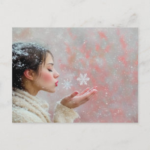 Cartão Postal Flocos de Neve Soprado
