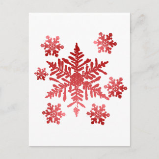 Cartão Postal Flocos de neve vermelhos