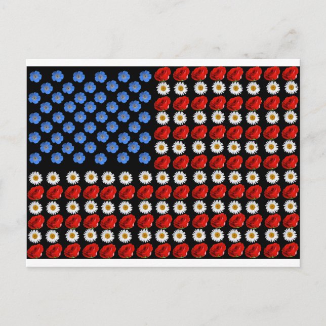 Cartão Postal Flor American Flag (Frente)