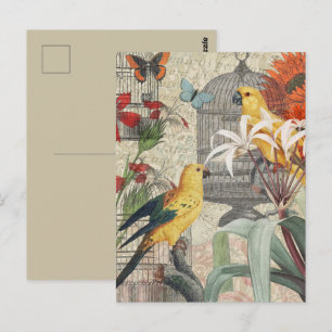 Cartão Postal Flor Anticial Tropical Amarelo-papagaio