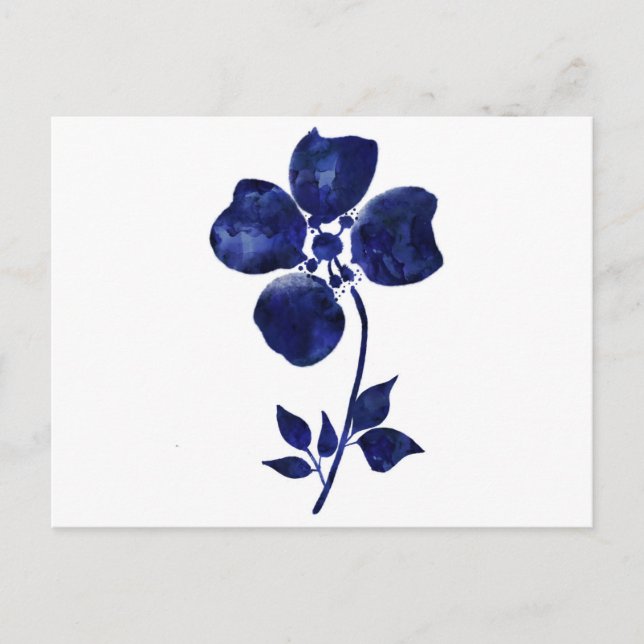 Cartão Postal Flor Azul (Frente)