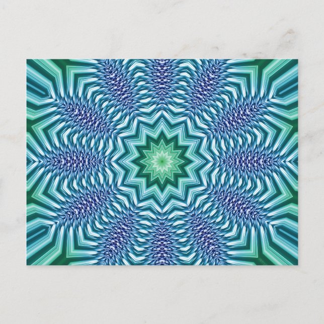 Cartão Postal Flor Azul E Verde (Frente)
