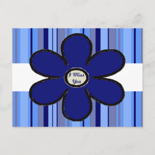 Cartão Postal Flor Azul Eu Sinto Sua Falta