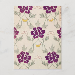 Cartão Postal Flor bonito de Vintage Roxo