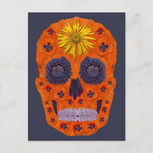 Cartão Postal Flor - Caveira 1 (Frente)