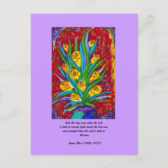 Cartão Postal Flor com citação (Frente)