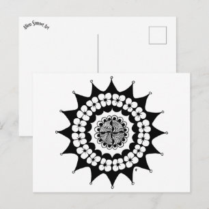 Cartão Postal Flor Coroa Zen Mandala